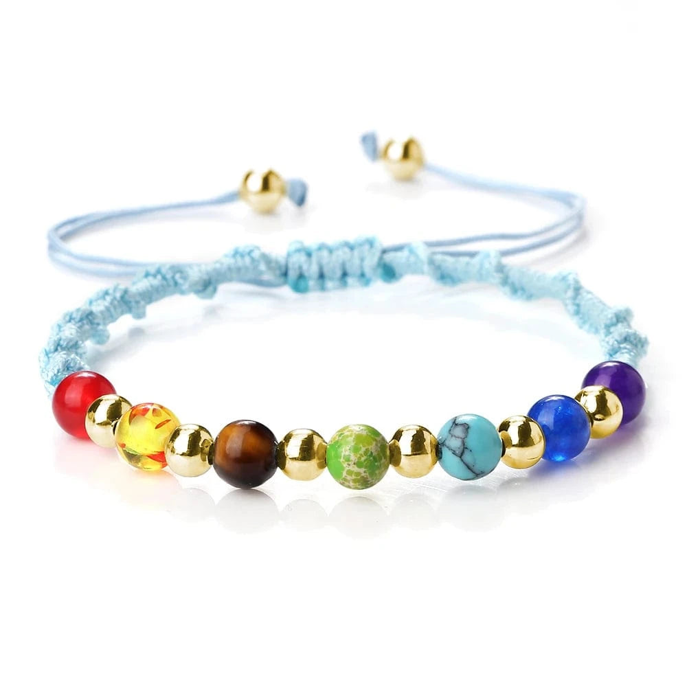 Bracelet 7 Chakras | Multi Reiki | Zenyopi 6mm Light Blue