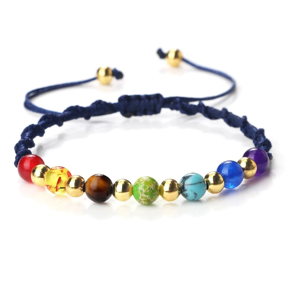 Bracelet 7 Chakras | Multi Reiki | Zenyopi 6mm Navy