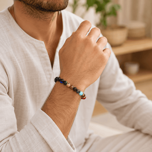 Bracelet 7 Chakras | Planete Homme Zenyopi : renforce l'énergie Men Style 8-10mm