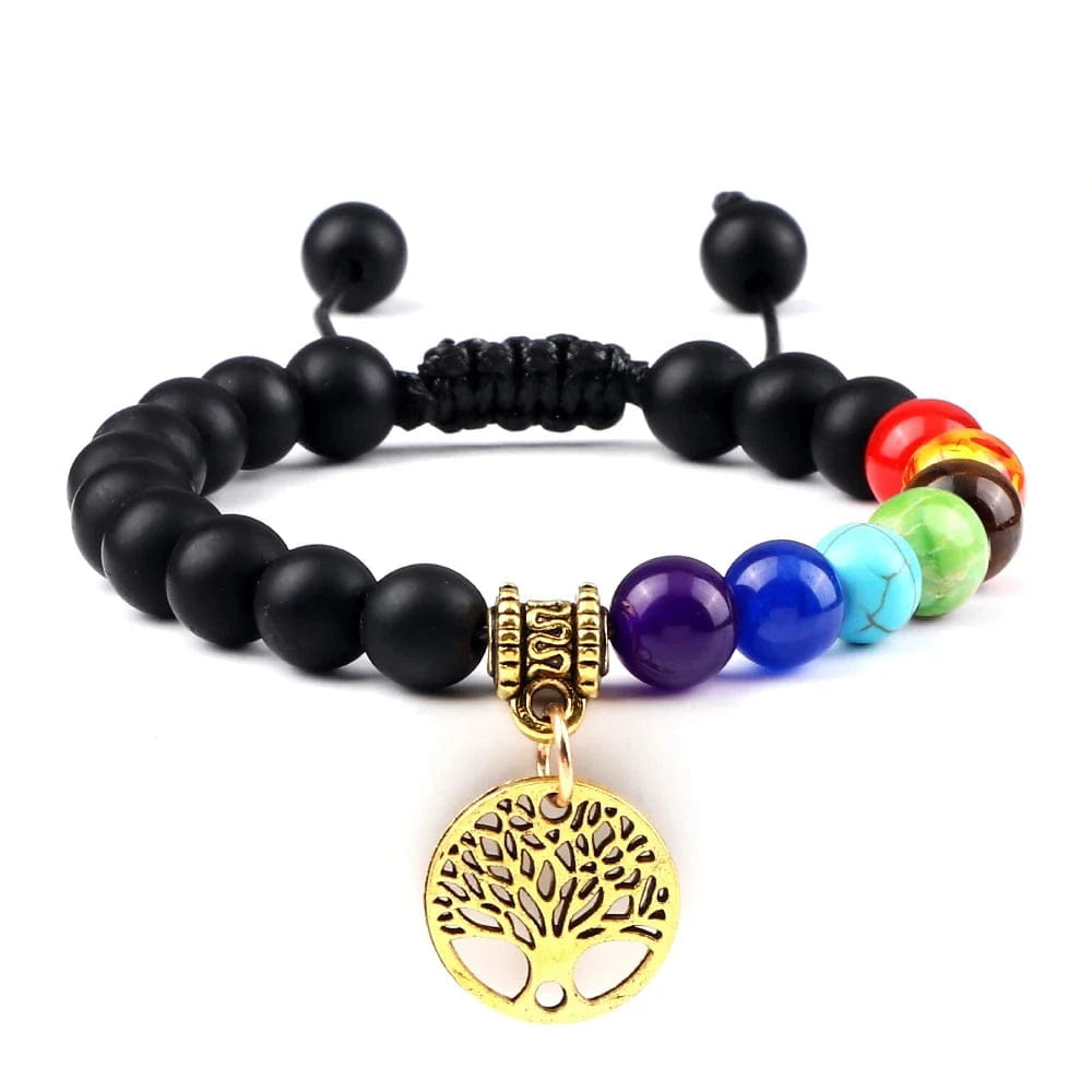 Bracelet 7 Chakras | Tree Life Gold | Zenyopi Onyx G Adjust
