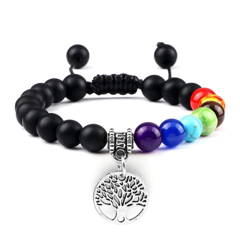 Bracelet 7 Chakras | Tree Life Silver | Zenyopi Onyx S Adjust