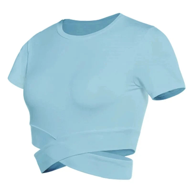 Brassiere Yoga | Top Entrecroisé light blue / L