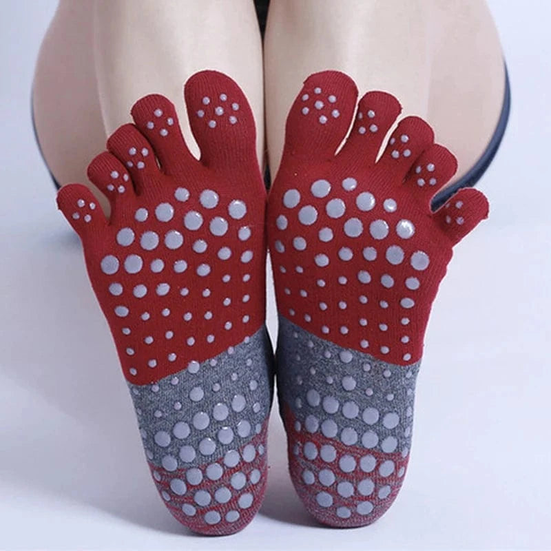 Chaussette pour Yoga | Five Grip Wine Red / One Size