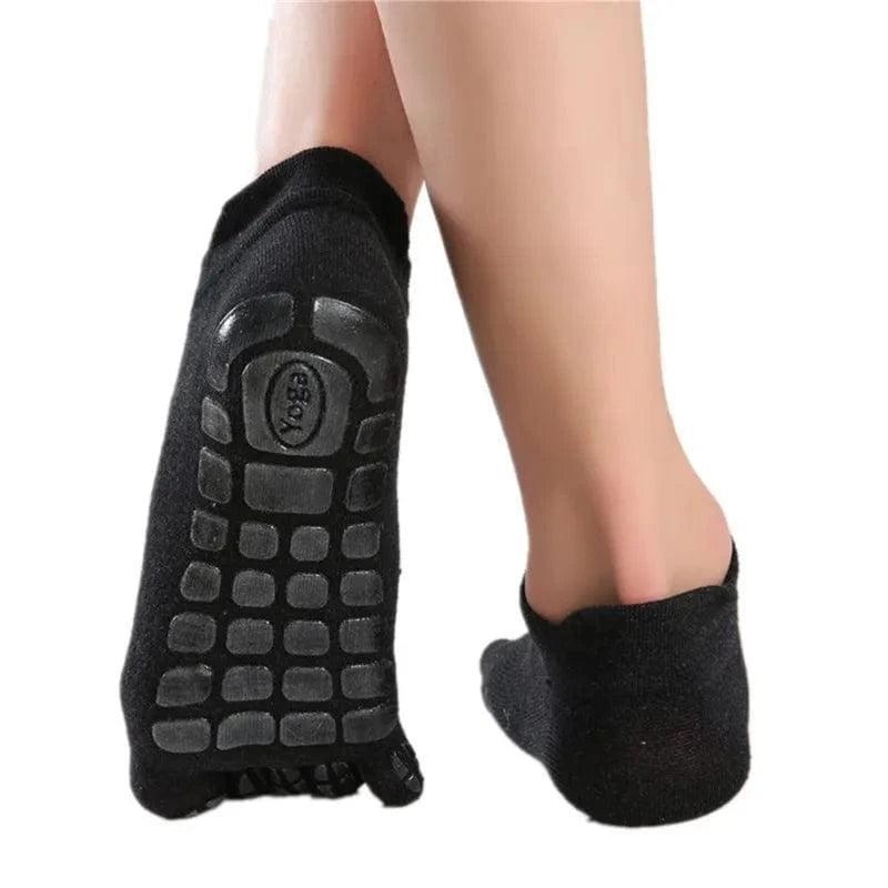 Chaussette Yoga | Unisexe Doigts Pieds black