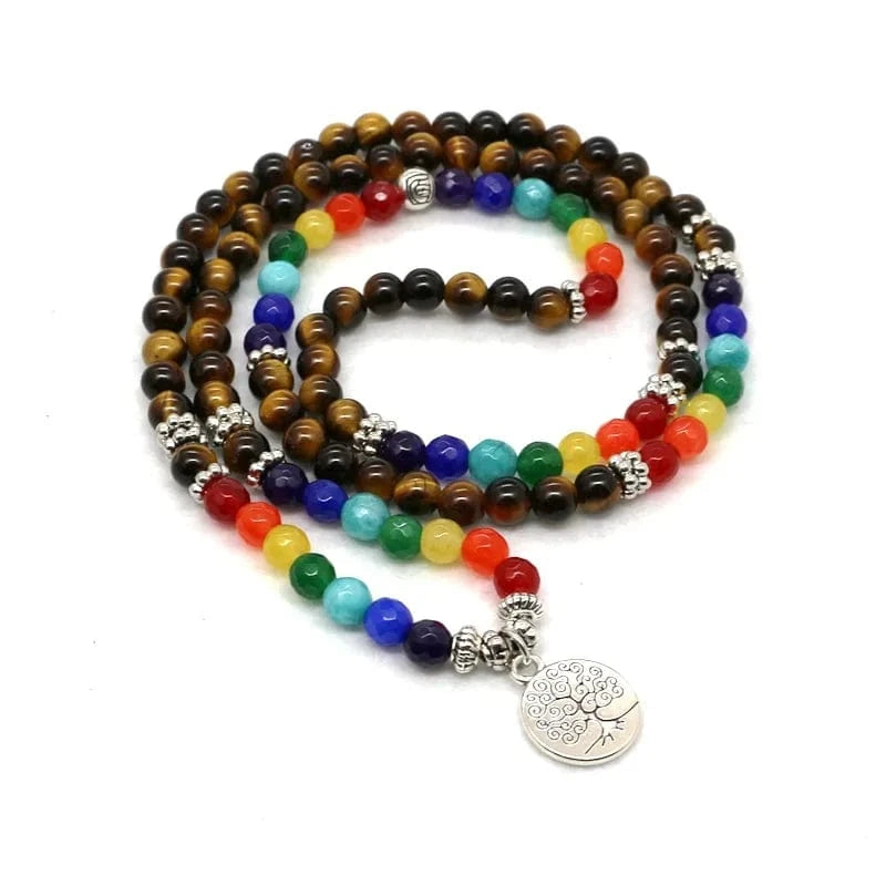 Collier 7 Chakras | Tiger Eye| Zenyopi tiger eye