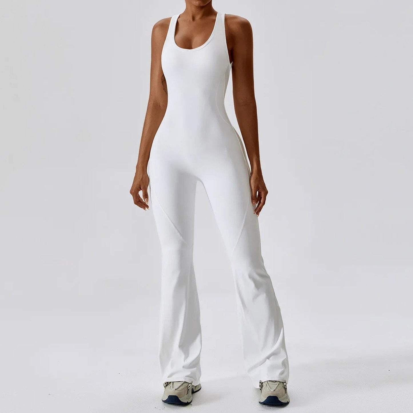 Combinaison Yoga | Dos nu bas Evasé swan white / L