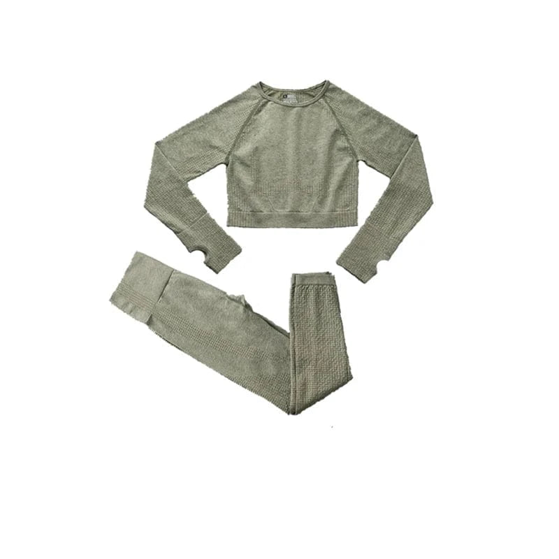 Combinaison Yoga | Top Long : un ensemble confortable et stylé 2 army green / M