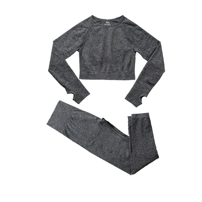 Combinaison Yoga | Top Long : un ensemble confortable et stylé 2 dark gray set / M
