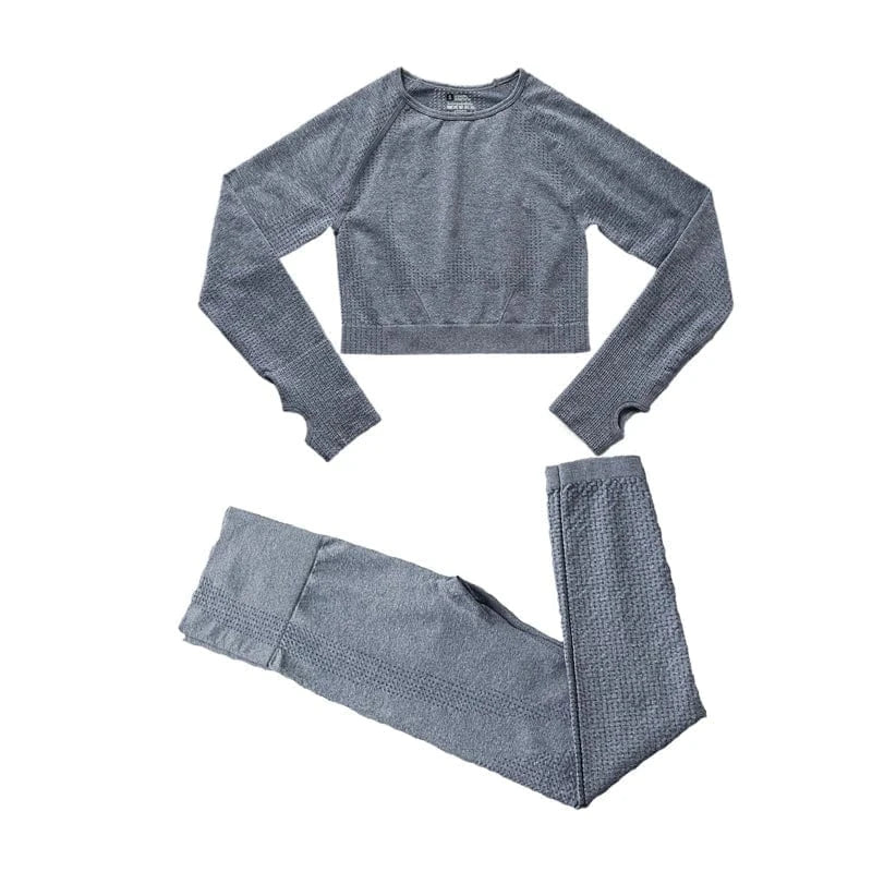 Combinaison Yoga | Top Long : un ensemble confortable et stylé 2 gray blue / S