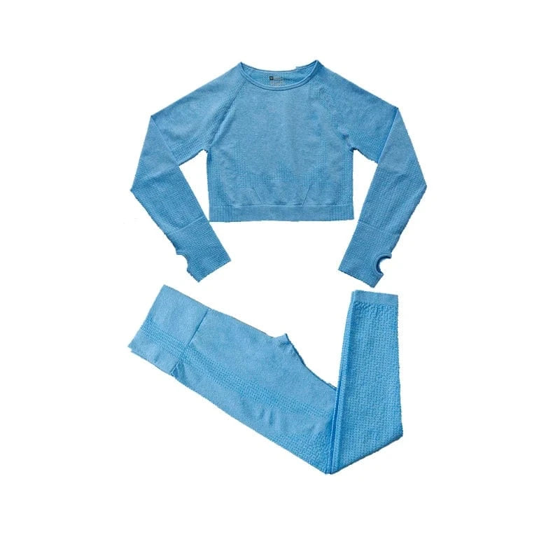 Combinaison Yoga | Top Long : un ensemble confortable et stylé 2 light blue / S