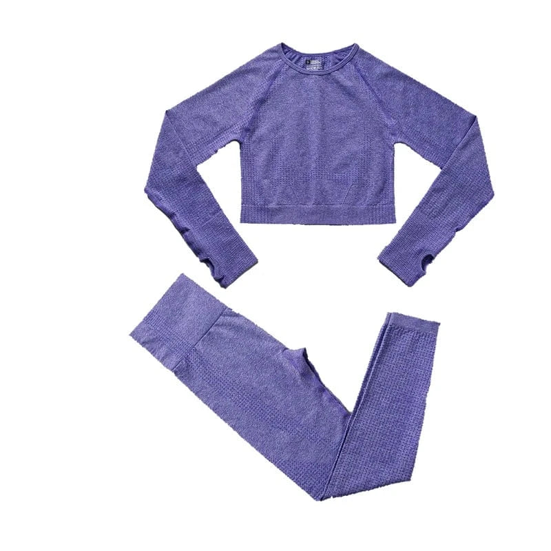 Combinaison Yoga | Top Long : un ensemble confortable et stylé 2 purple set / M