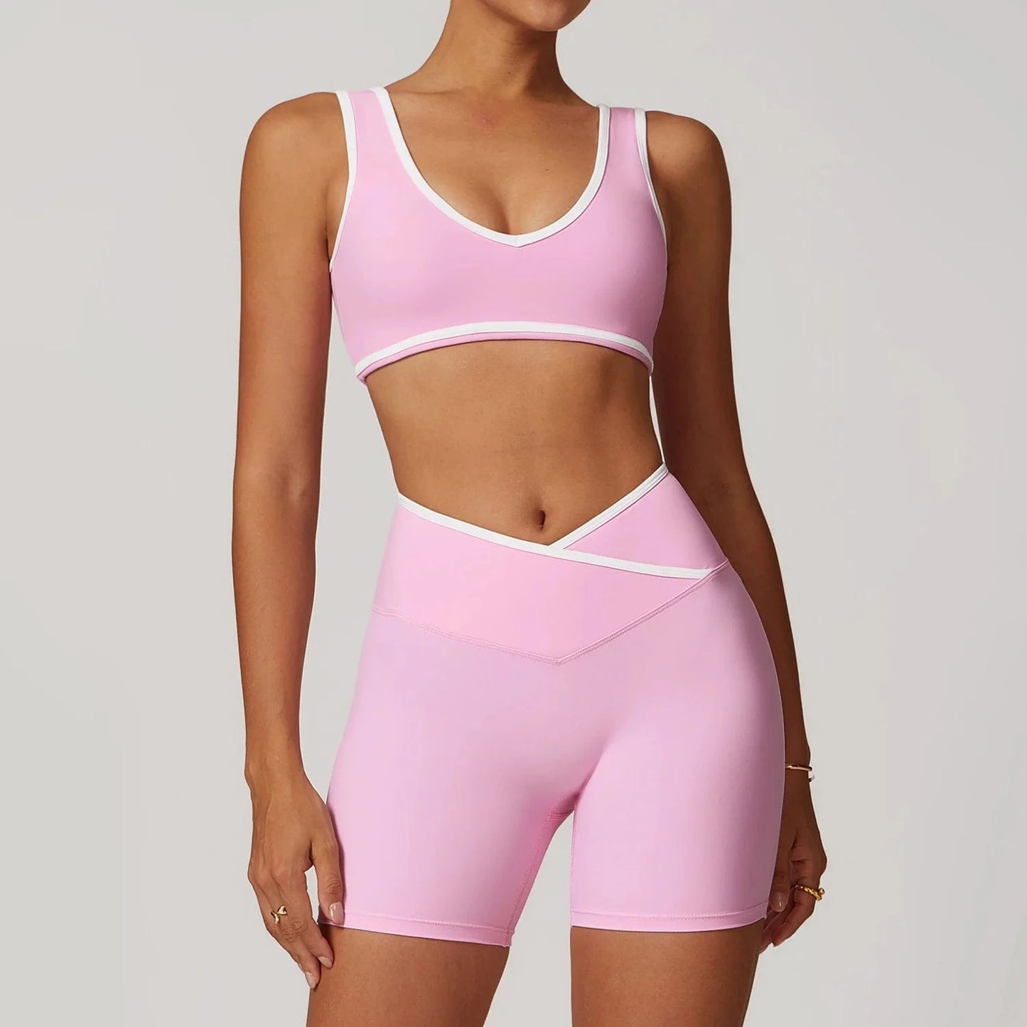 Combinaison yoga | Zen Brayoga 2PCS Cherry Pink 1 / L