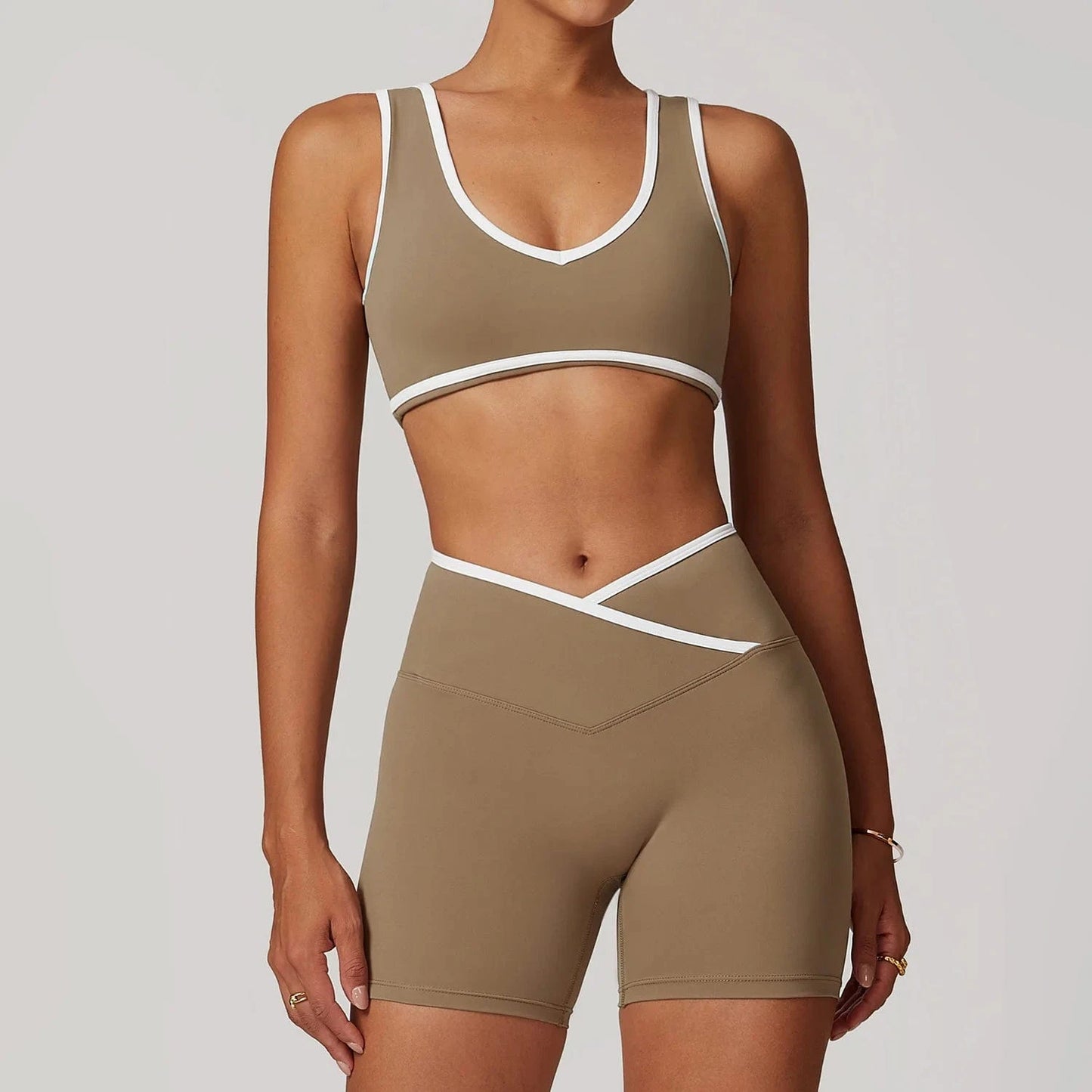 Combinaison yoga | Zen Brayoga 2PCS Cocoa Brown 1 / L