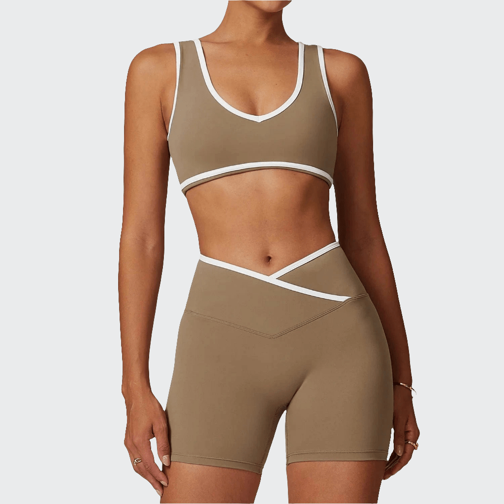 Combinaison yoga | Zen Brayoga 2PCS Cocoa Brown 1 / L