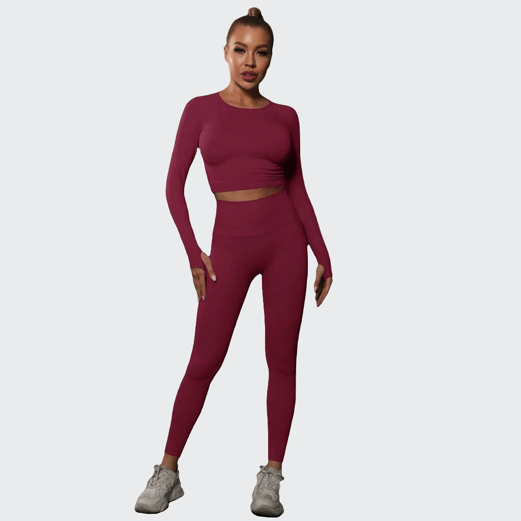 Combinaison yoga | Zen Push 2PCS Wine Red / S