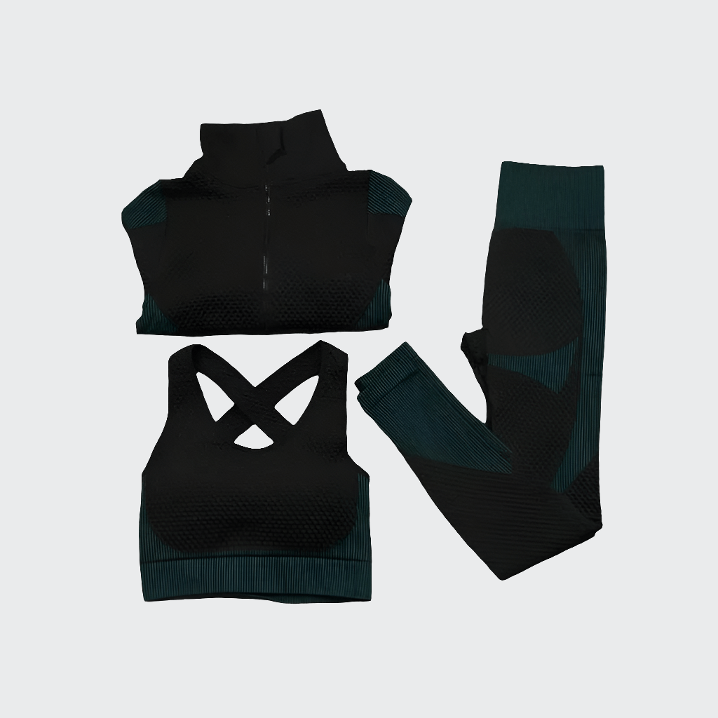 Combinaison Yoga | Zen Seamless 3PCS 3pcs Peacock Green / M