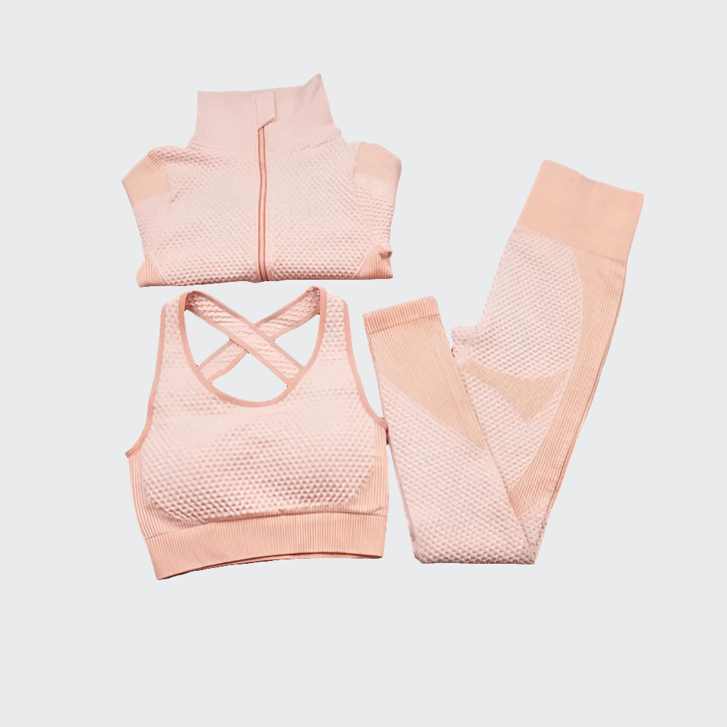 Combinaison Yoga | Zen Seamless 3PCS 3pcs pink / M