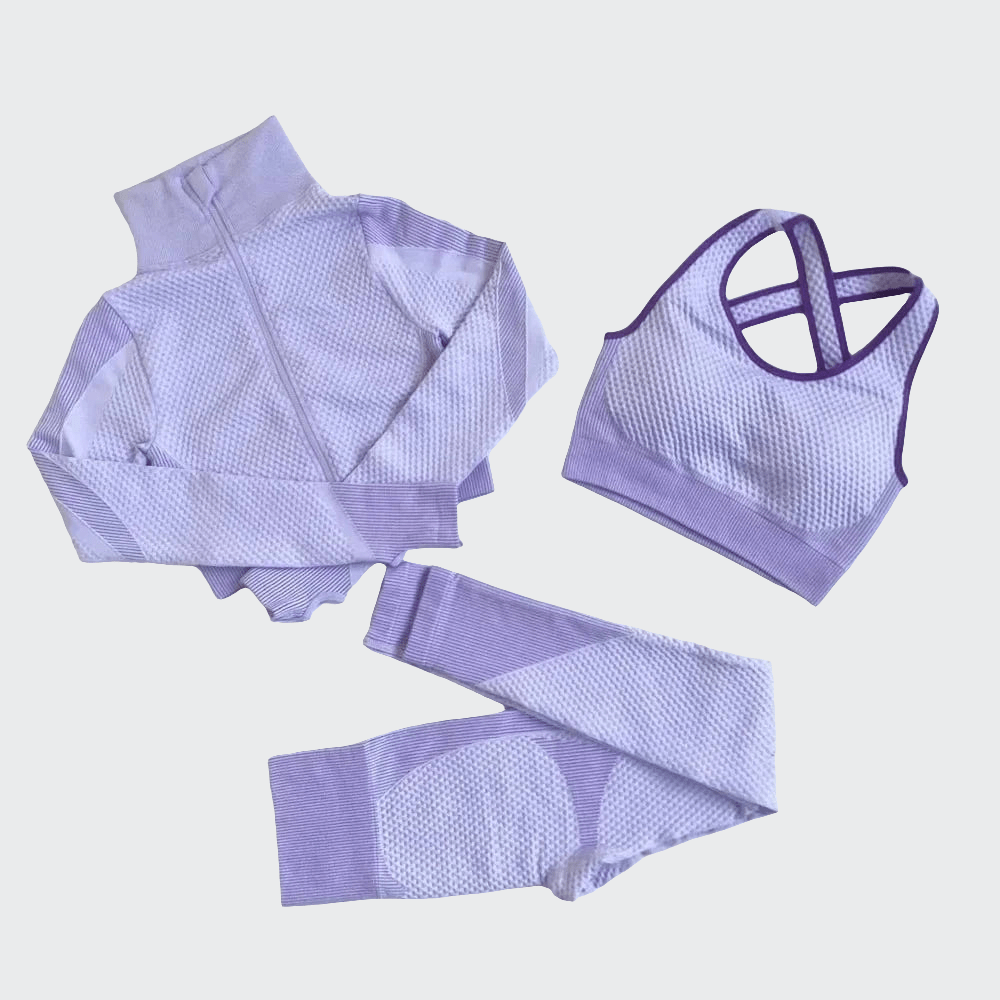 Combinaison Yoga | Zen Seamless 3PCS 3pcs purple / M