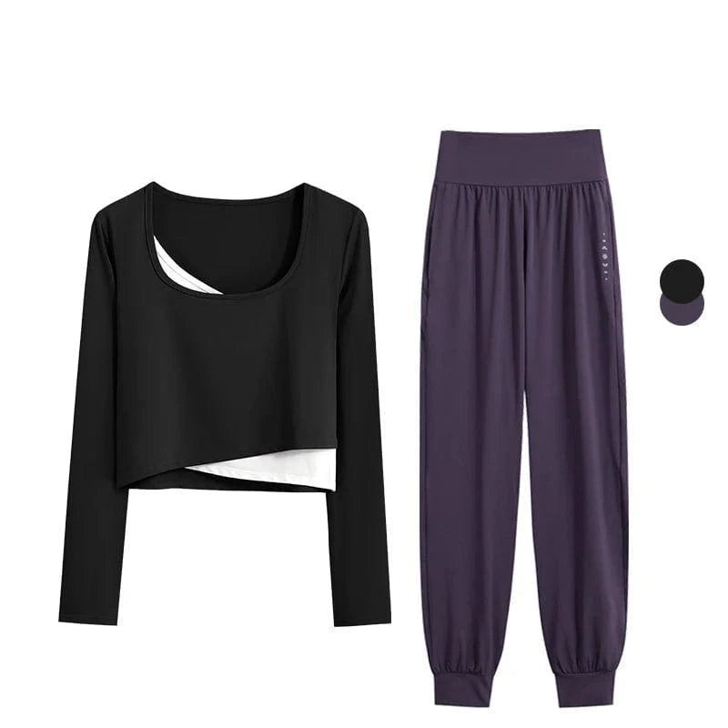 Ensemble Yoga Femme | Zen premium Croise black set-2 / XXL