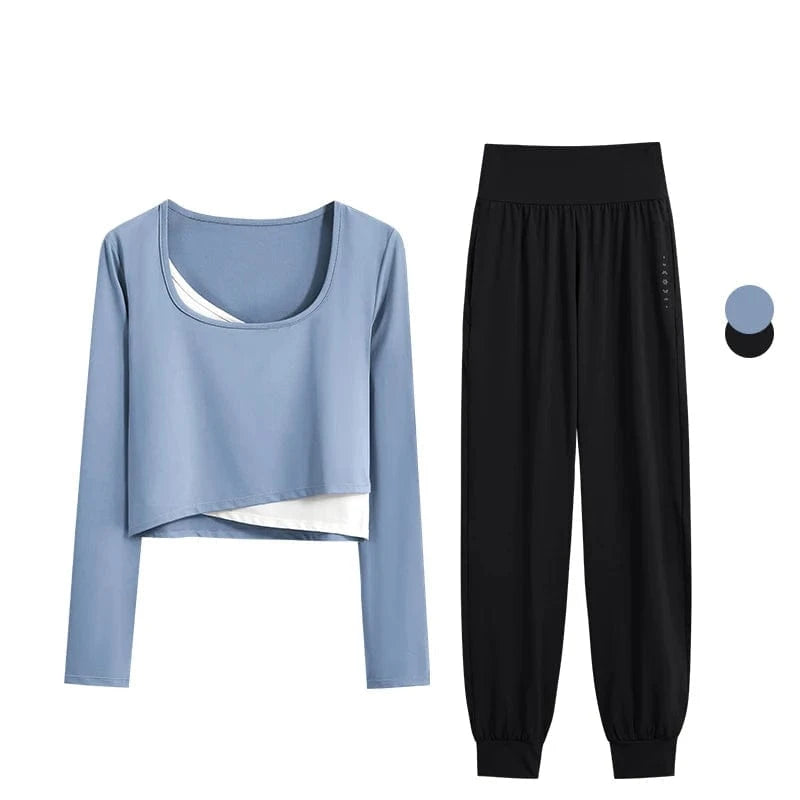 Ensemble Yoga Femme | Zen premium Croise blue set-2 / XXL