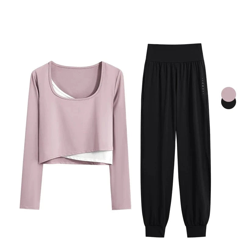 Ensemble Yoga Femme | Zen premium Croise pink set / XXL