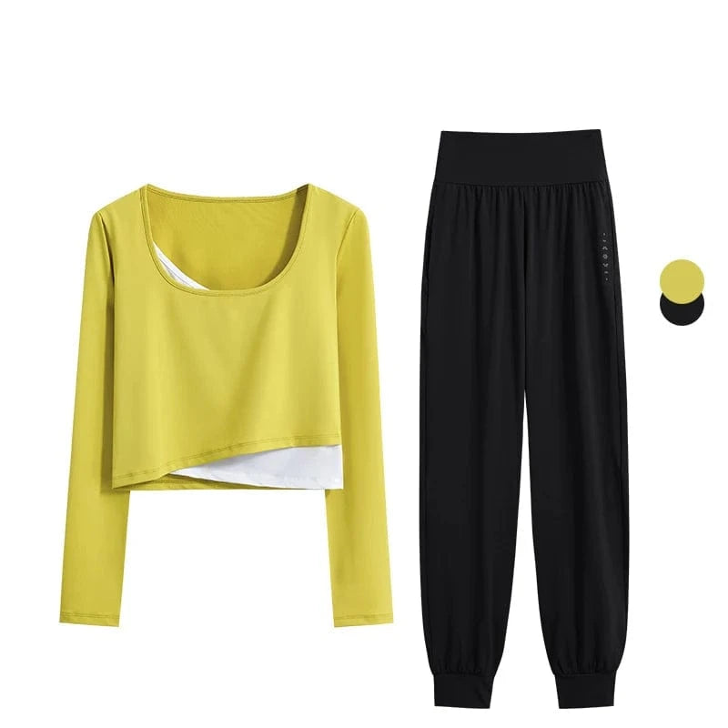 Ensemble Yoga Femme | Zen premium Croise yellow set / XXL