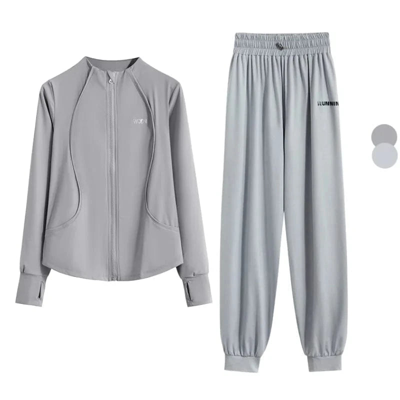 Ensemble Yoga Femme | Zen Premium Survet : un confort premium Grey Set-1 / 4XL(82.5kg-90kg)