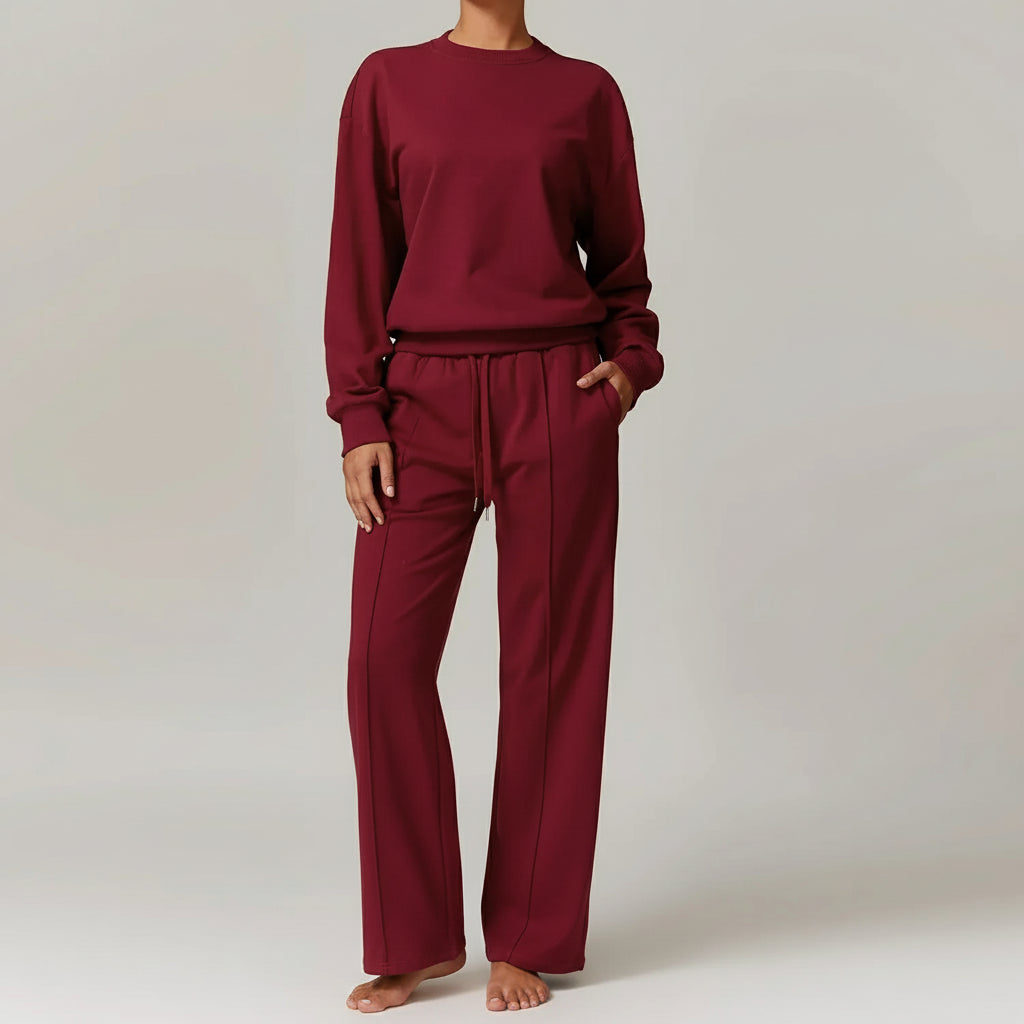 Ensemble Yoga Femme | Zen Style Sweat : Pratiquez avec élégance Cherry Red Set 2 / XL