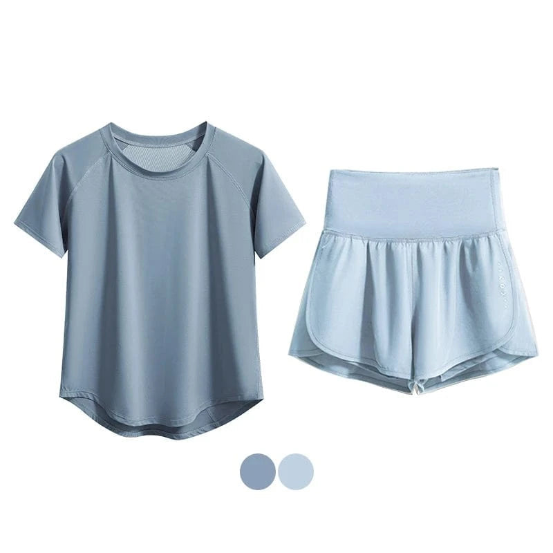 Ensemble Yoga Femme | Zen Summer Premium : léger et respirant. Blue Set / 4XL