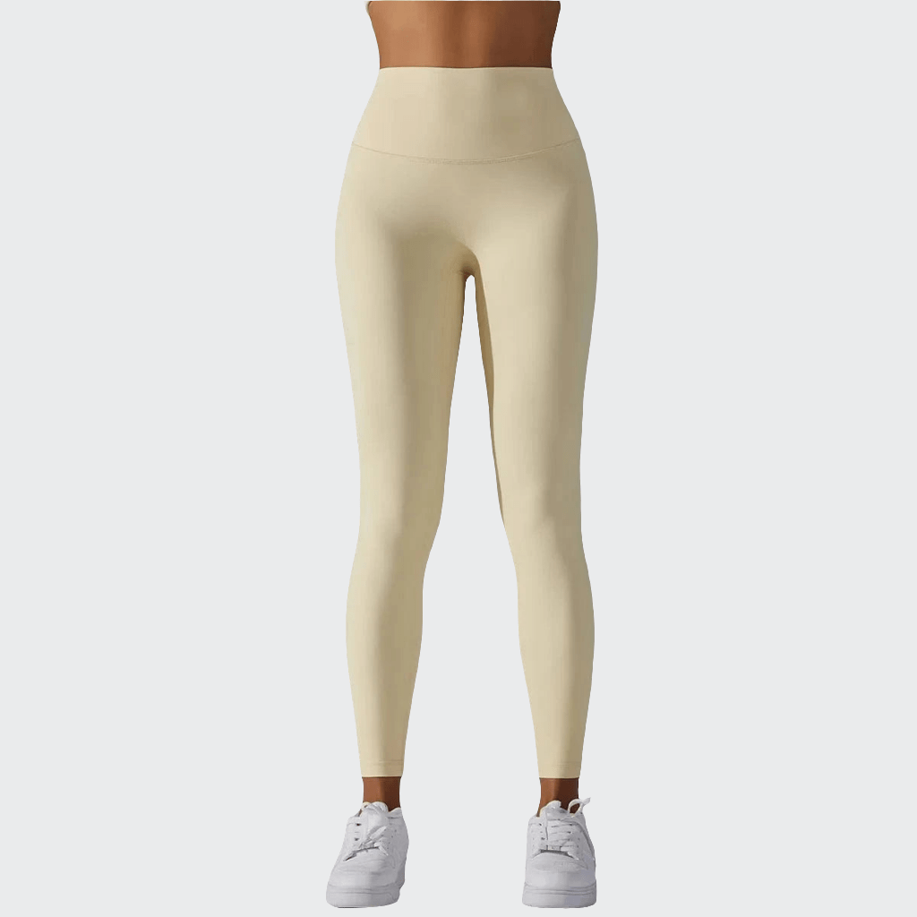 Pantalon Yoga Femme | Leggins Regular Taille Haute Apricot / L