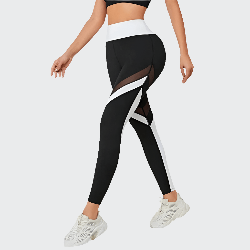 Pantalon Yoga femme | Mailles Colorblock Black / M