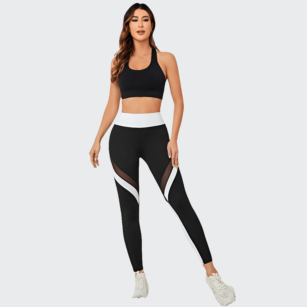 Pantalon Yoga femme | Mailles Colorblock : respirant et moderne