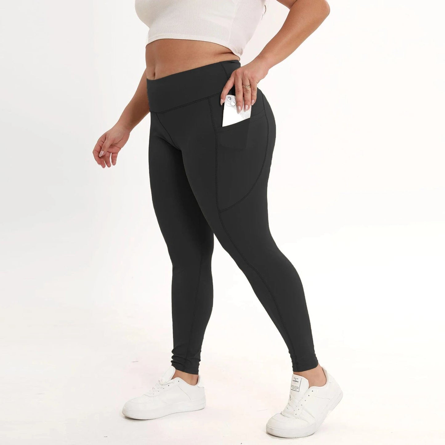 Pantalon Yoga Femme | Plus Size Pocket black / XXXL