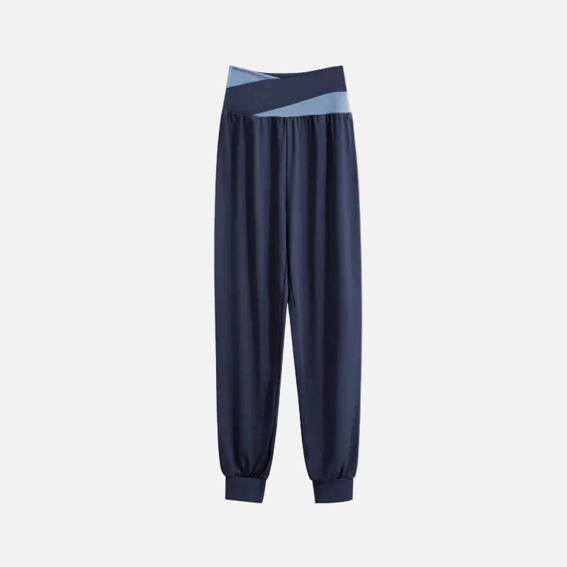 Pantalon Yoga Femme | Premium Croise : coupe fluide et confortable Blue / XXL(64kg-72kg)