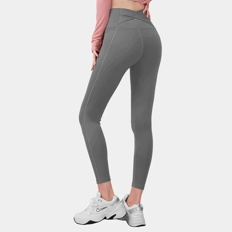 Pantalon Yoga Femme | Taille Croise GRAY / XXL