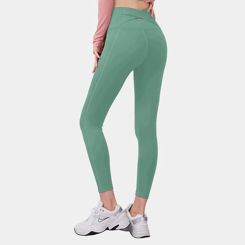 Pantalon Yoga Femme | Taille Croise green / XL