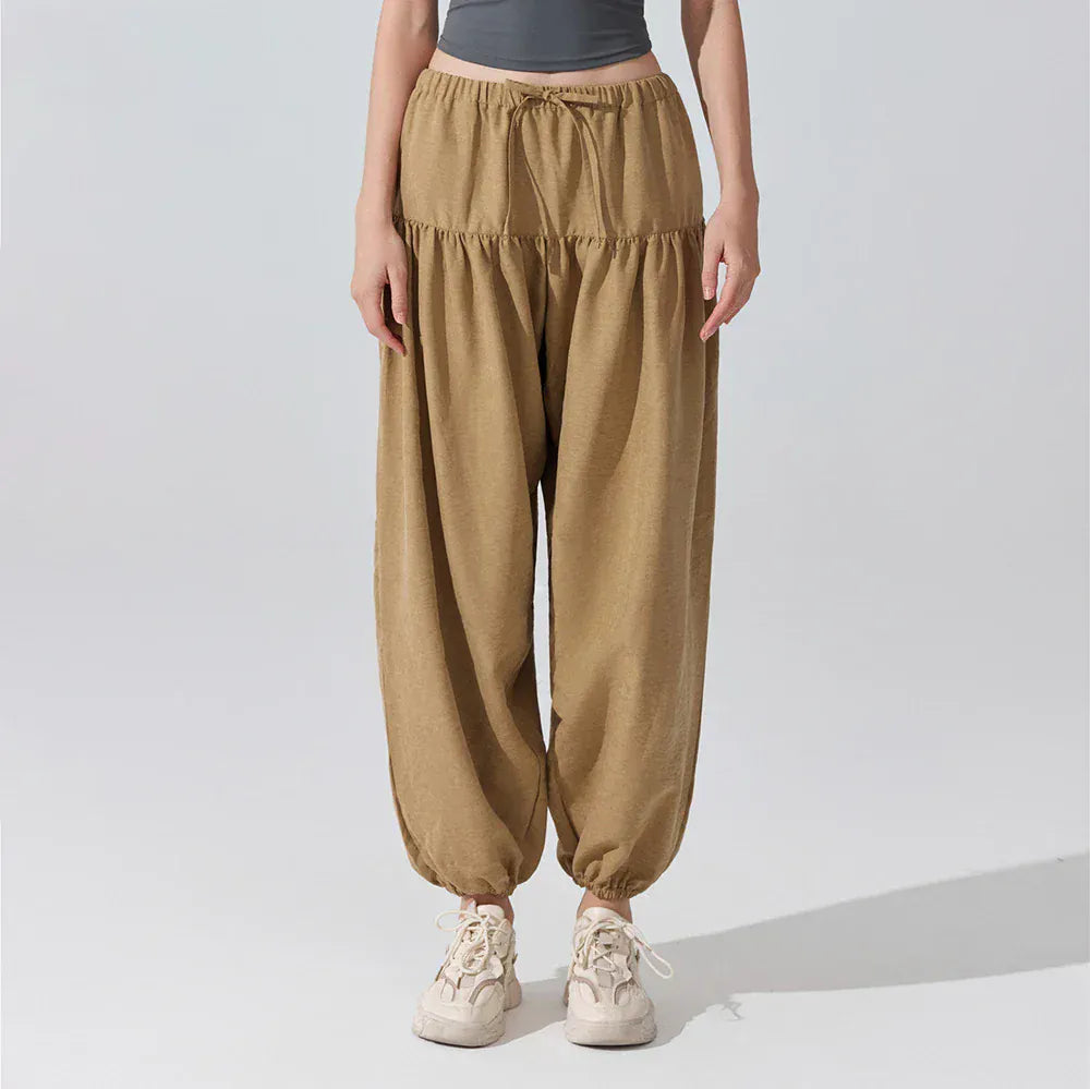Pantalon Yoga Femme|Zen Ample Sarouel : coupe large et fluide Khaki / L