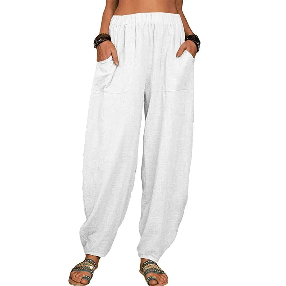 Pantalon Yoga Femme | Zen Cool Retro WHITE / XXXL