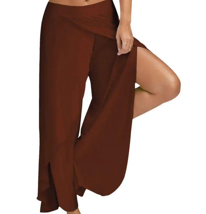 Pantalon Yoga Femme | Zen Super Fente 8754-Coffee / S