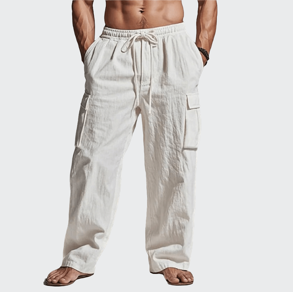 Pantalon Yoga Homme | Zen Ample Confort : ample et confortable. White / XXXL