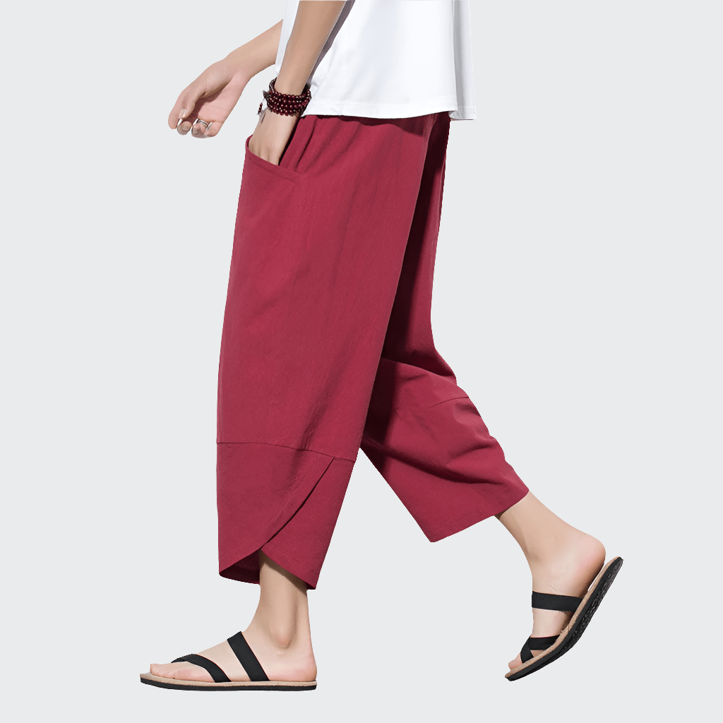 Pantalon Yoga Homme | Zen Trady Court red / 5XL