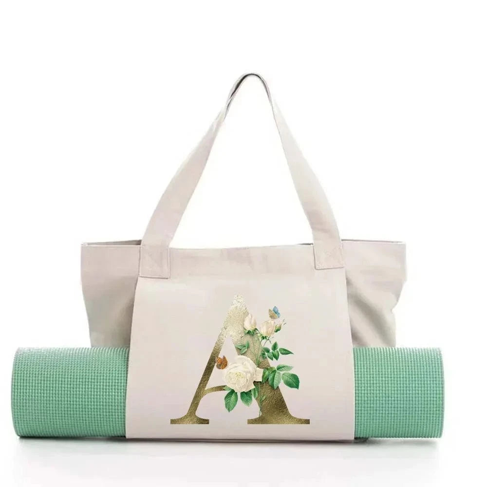 Sac de Yoga | Yogi Lettre White Golden flower A