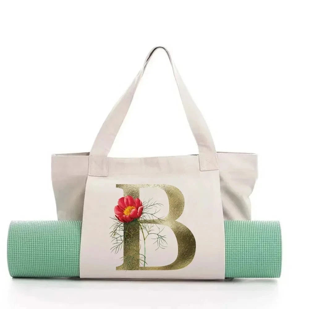 Sac de Yoga | Yogi Lettre White Golden flower B