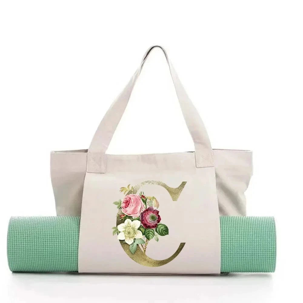 Sac de Yoga | Yogi Lettre White Golden flower C