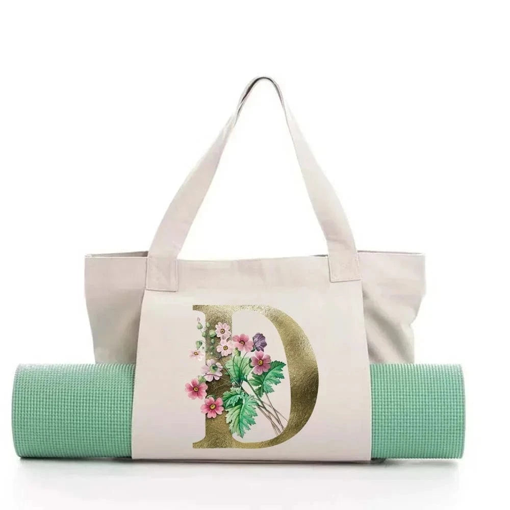 Sac de Yoga | Yogi Lettre White Golden flower D