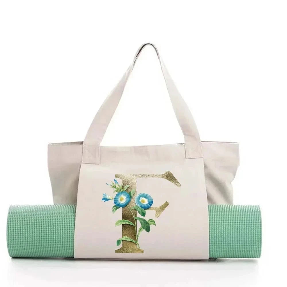 Sac de Yoga | Yogi Lettre White Golden flower F