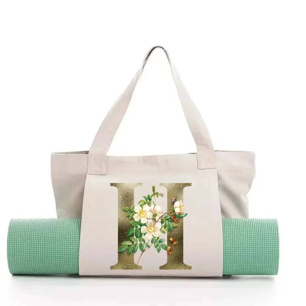 Sac de Yoga | Yogi Lettre White Golden flower H