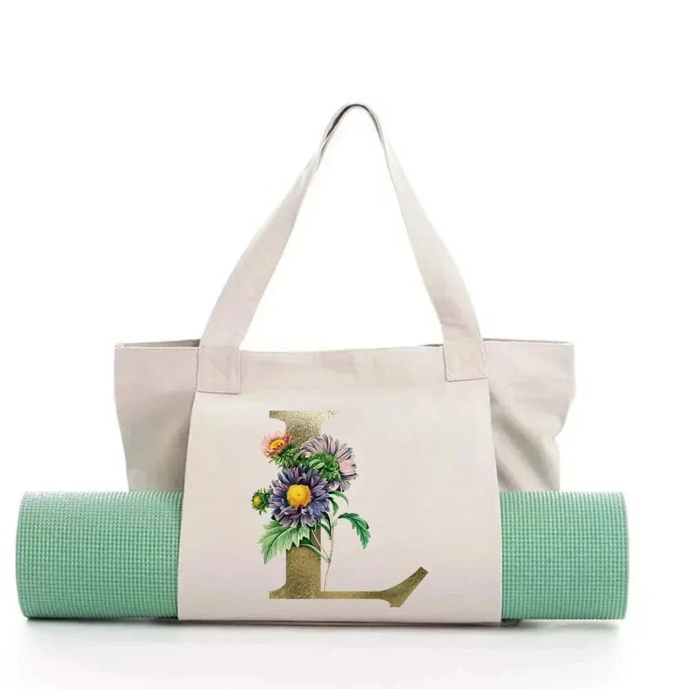 Sac de Yoga | Yogi Lettre White Golden flower L