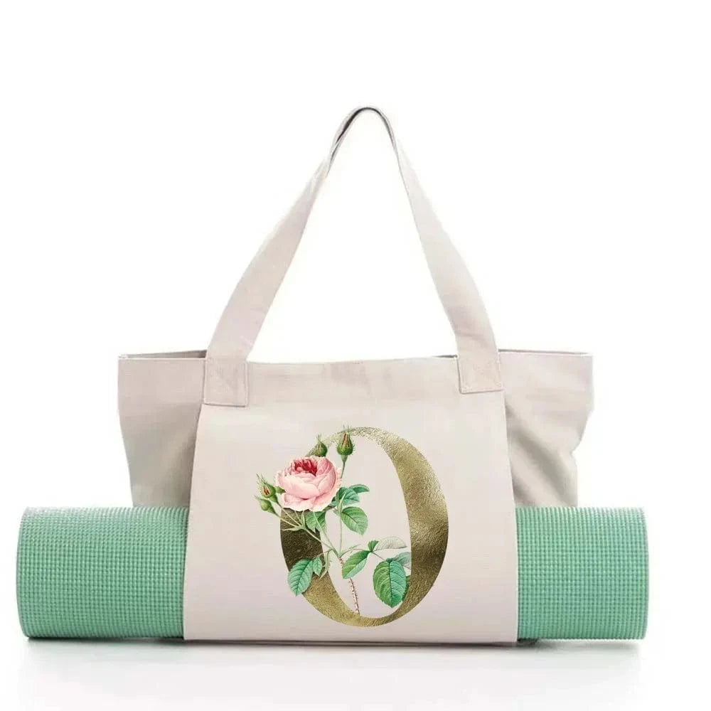Sac de Yoga | Yogi Lettre White Golden flower O