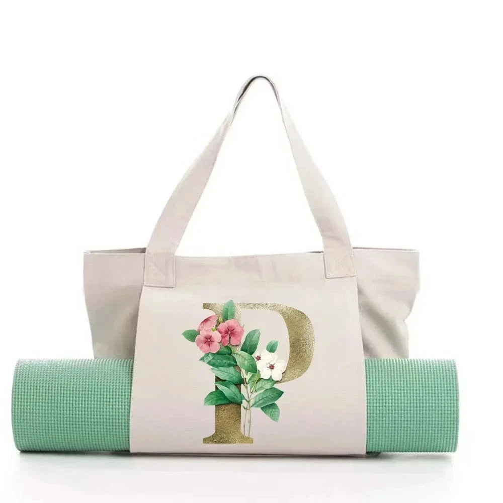 Sac de Yoga | Yogi Lettre White Golden flower P